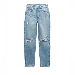 Zara TRF Mom Fit Ripped Jeans